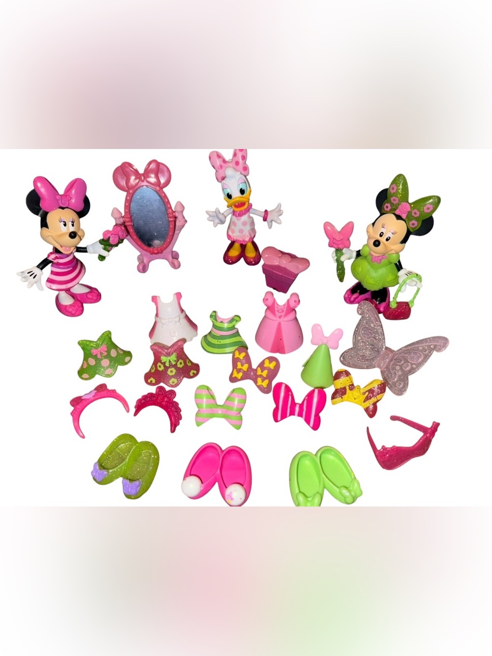 Disney Pink & Green Minnie and Daisy Figurine Playset